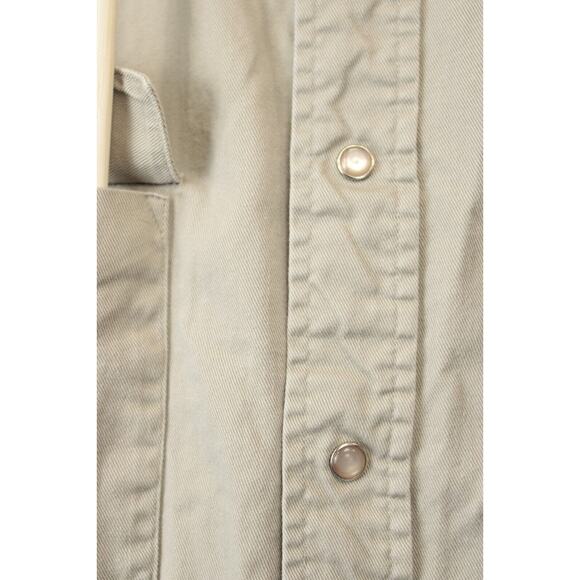 Panhandle Slim Beige Pearl Snap Button Down Shirt Men L Western Long Sleeve - Picture 8 of 13